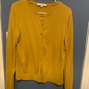 Ann Taylor The Loft Mustard Yellow Cardigan